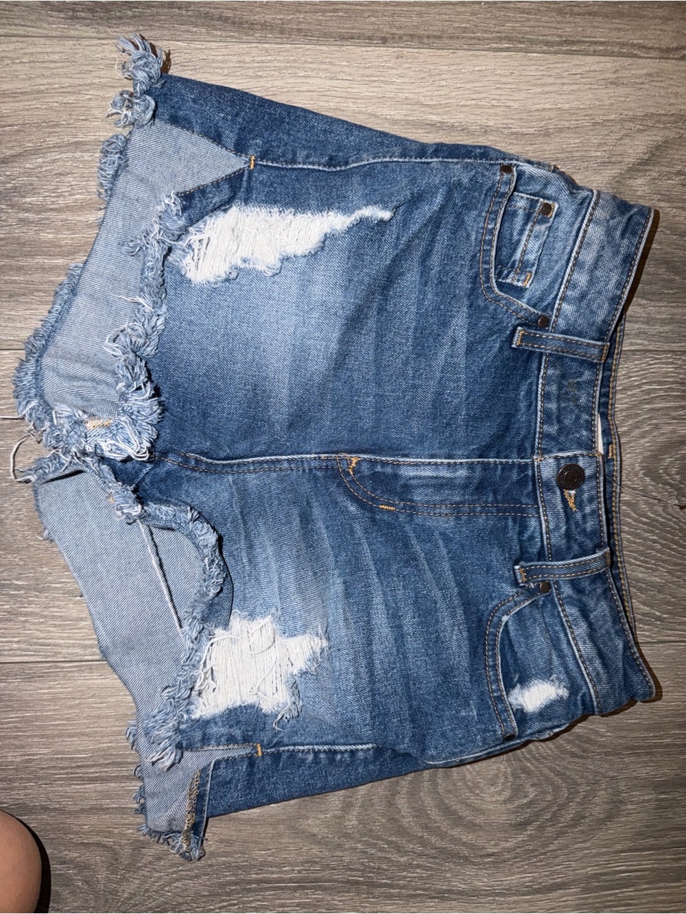 Guess Distressed Denim Shorts - Blue